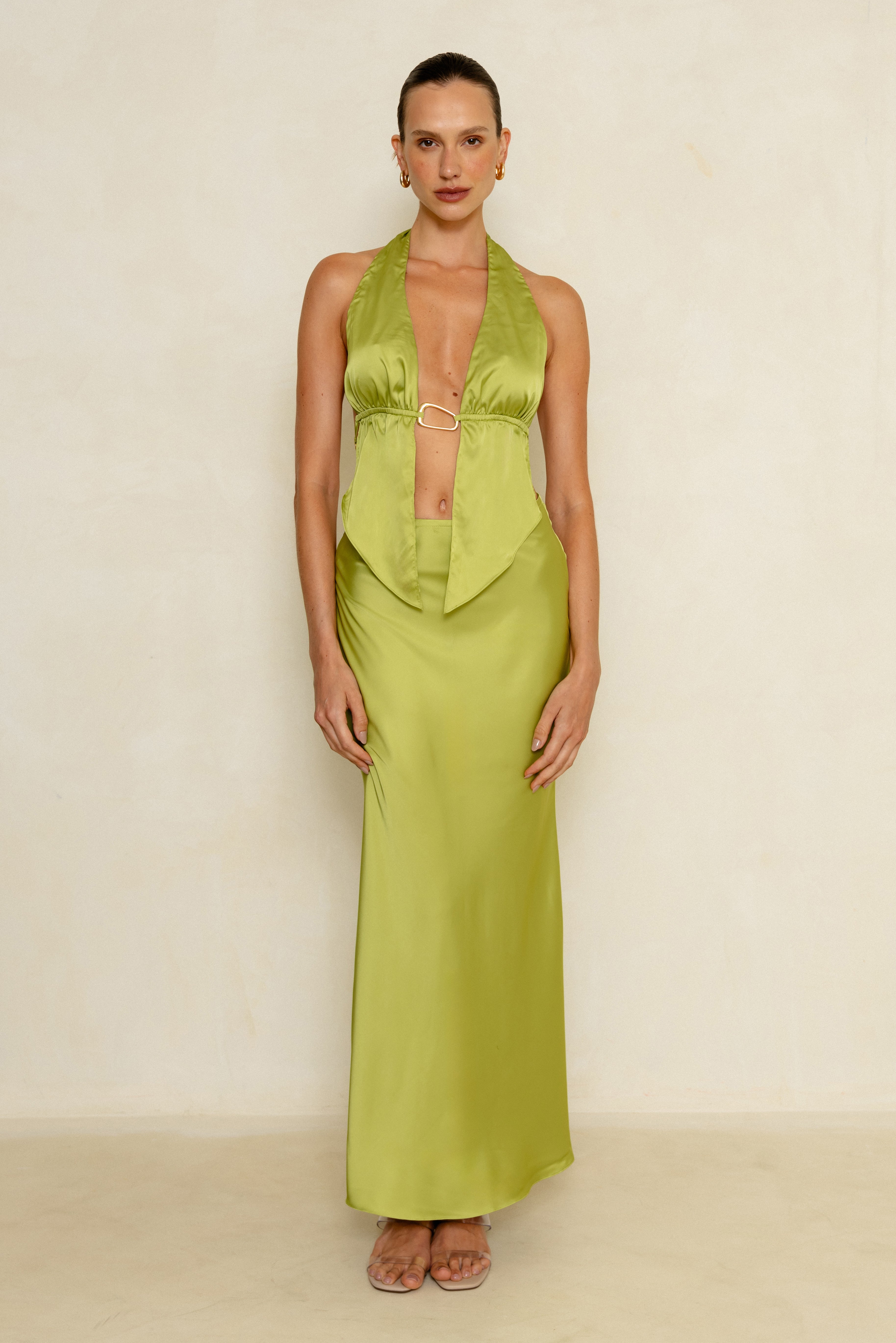 Saia Isla Satin Green