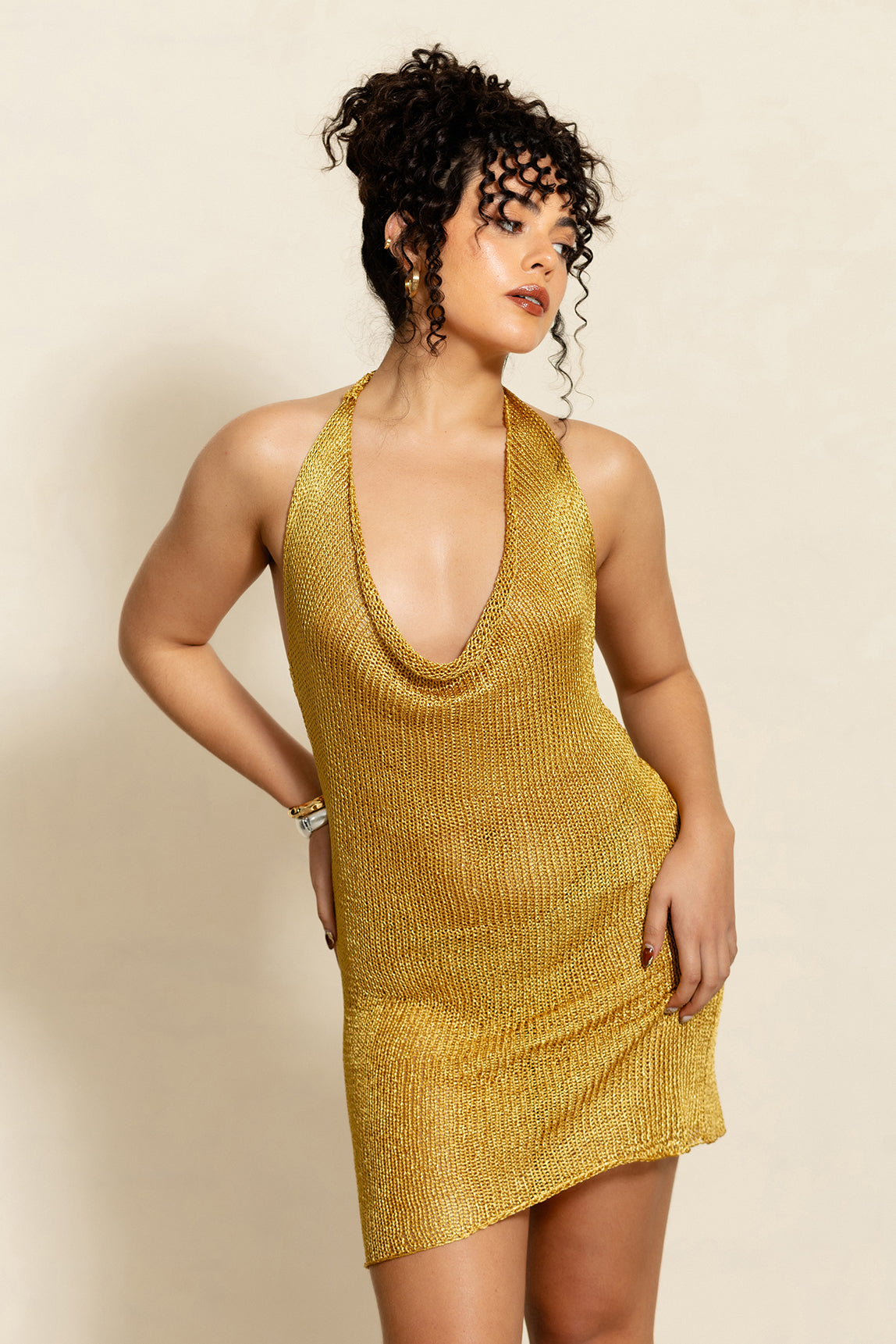 Vestido Curto Gold